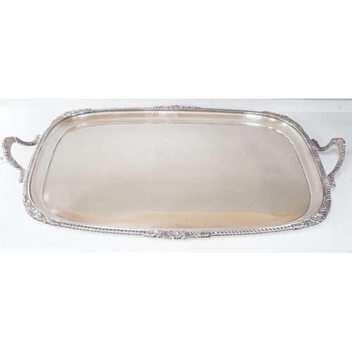 1344 - A Victorian electroplate two handled tray, 71cm