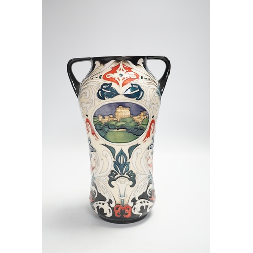 1347 - A Moorcroft Windsor Castle trial vase by Paul Hilditch, 25.5cm