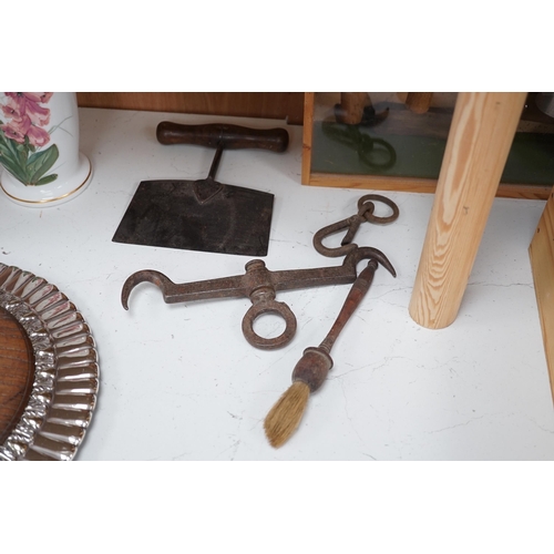 1374 - An assorted collection of  used 20th century horticultural, shoe making and cooking tools,