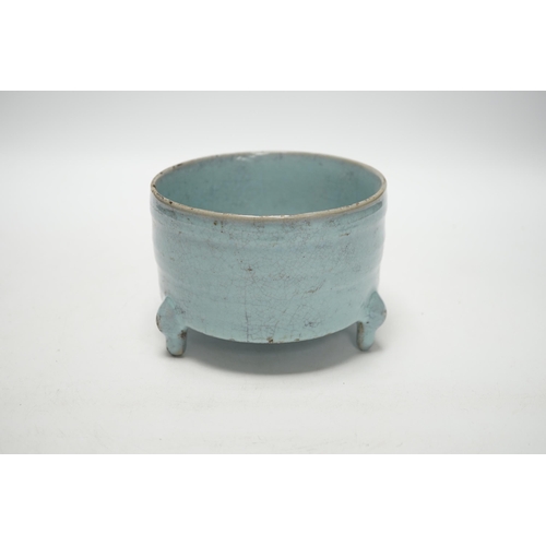 1394 - A Chinese Jun type tripod censer, 10cm tall