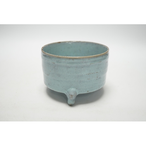 1394 - A Chinese Jun type tripod censer, 10cm tall