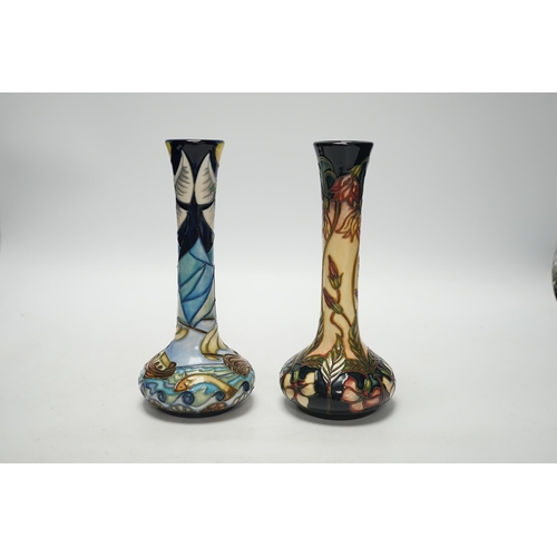 1395 - A Moorcroft Winds of Change bottle vase, designed by Rachel Bishop, together with another vase by ... 