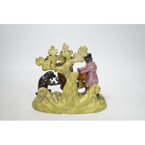 1404 - A Staffordshire pearlware group of a performing animal troupe with a dancing bear, c.1820-30, 15cm h... 