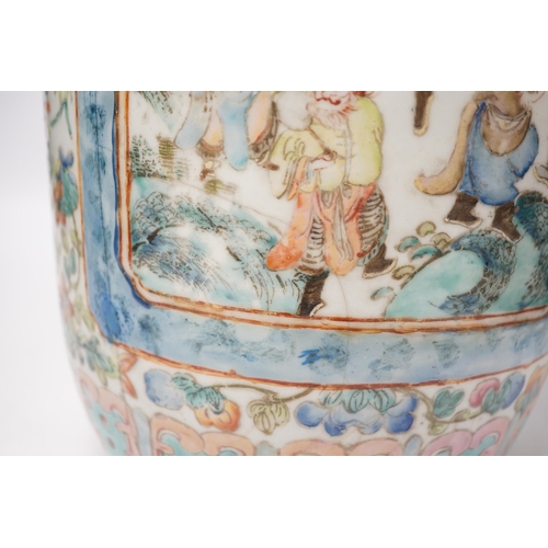 1427 - A large 19th century Chinese enamelled porcelain vase, 62cm (a.f)