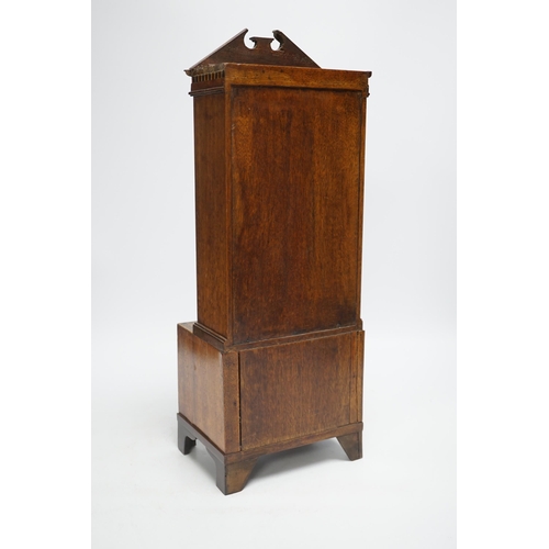 1441 - A Regency style miniature inlaid mahogany bookcase, 44cm