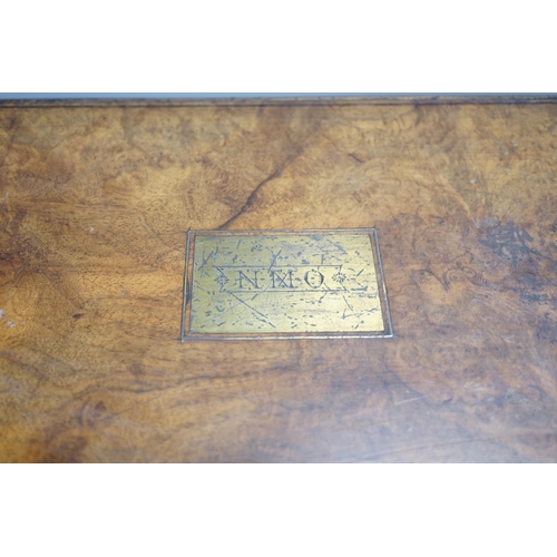 1444 - A 19th century walnut writing slope, 45cm wide