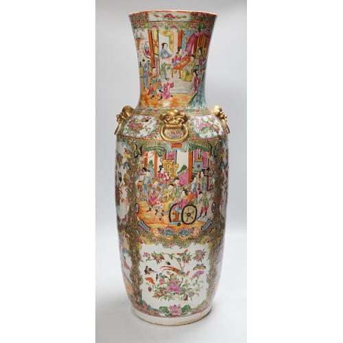 1445 - A large Chinese famille rose vase, 19th century, 62.5cm (a.f.)