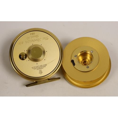 1484 - A House of Hardy Sovereign 8/9 centre pin fly reel Serial Number 084 with spare spool. Reel in sheep... 