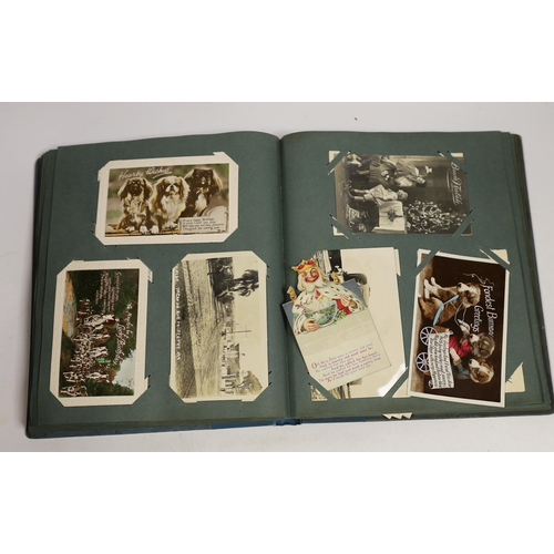 1502 - A postcard album containing Edwardian and later postcards relating to Bonzo, Attwell etc