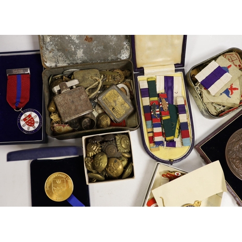 1505 - A quantity of medallions, badges etc including some military interest