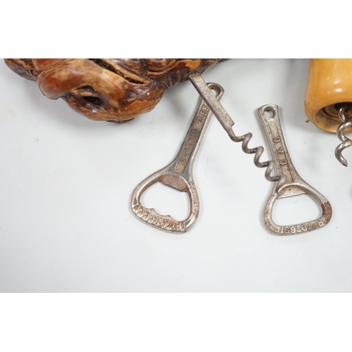 1507 - A collection of various corkscrews, bottle openers etc.