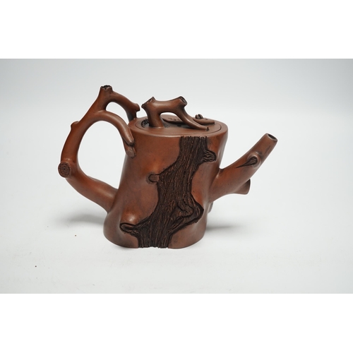 1521 - A Chinese Yixing tree branch teapot, 13cm