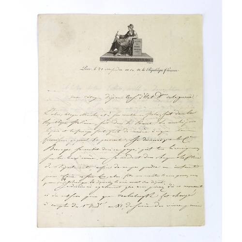 1526 - Napoleon Bonaparte (1769-1821), first consul of France; dictated letter, signed Bonaparte, to Citize... 