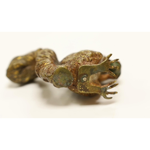 1541 - A large Austrian cold painted bronze of a squirrel eating a nut, 8cm high