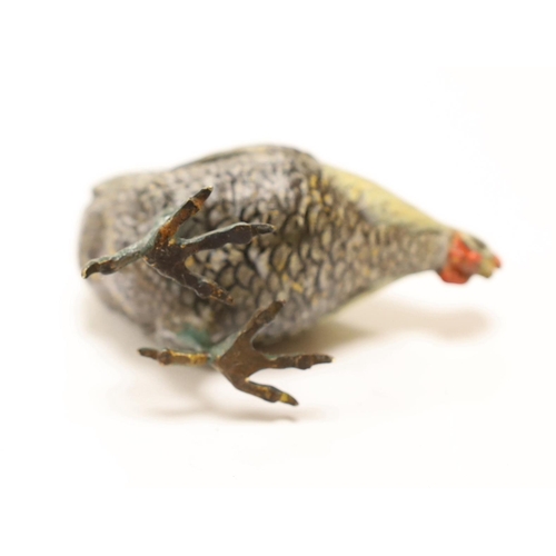 1543 - A large Austrian cold painted bronze model of a chicken, 8.5cm high