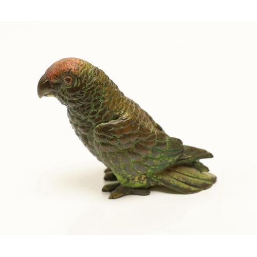 1544 - A large Austrian cold painted bronze model of a Parrot, 8cm high