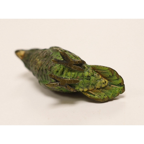 1544 - A large Austrian cold painted bronze model of a Parrot, 8cm high