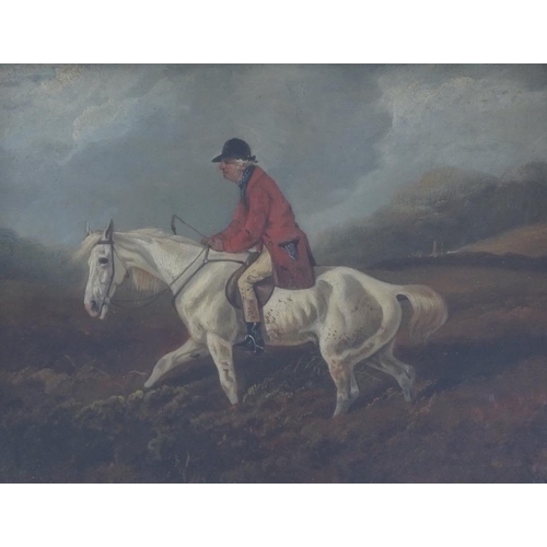 1686 - Byron Webb (1831-1867) two oils on board, Huntsmen on horseback, one signed, the other inscribed ver... 