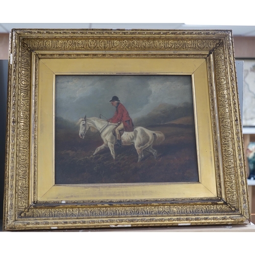 1686 - Byron Webb (1831-1867) two oils on board, Huntsmen on horseback, one signed, the other inscribed ver... 