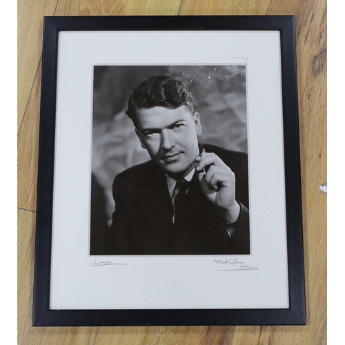 1692 - Mark Gerson, (b.1921). A vintage black and white photograph, Portrait of Kingsley Amis, signed by th... 