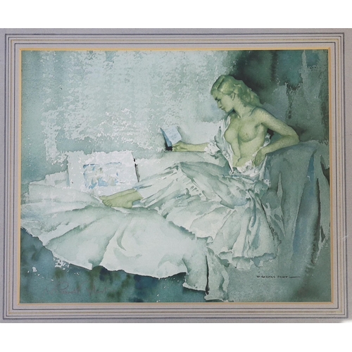 1704 - After William Russell Flint (1880- 1969) two colour prints, 'The Silver Frock' and muse in a white d... 