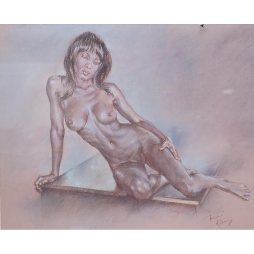 1725 - Franco Matania (1922-2006), heightened chalk, Study of a nude woman, signed, 45 x 37cm