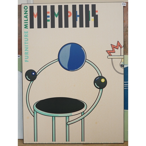 1737 - A Memphis Milano art poster on board, 97cm x 70cm