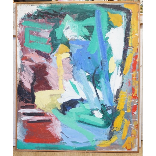 1744 - Kay Tarry, oil on canvas, abstract composition, 102cm x 84cm