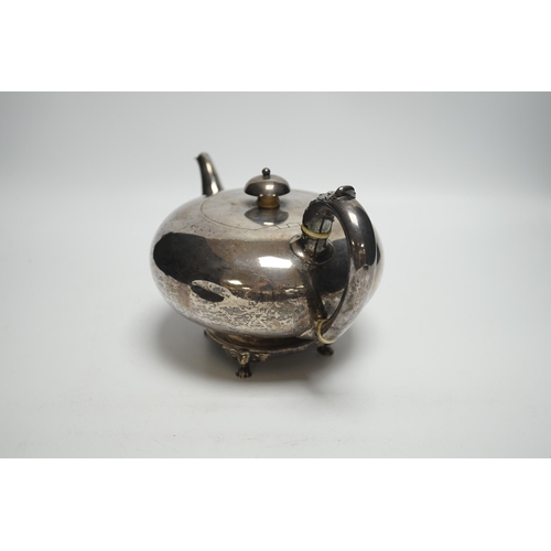 1852 - A William IV squat circular silver teapot, Robert Garrard II, London, 1832, gross weight 25.5oz CITE... 