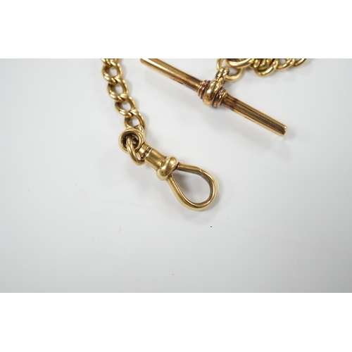 1959 - An 18ct gold curb link albert, 28cm 26.8 grams.