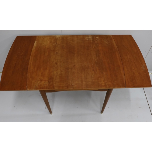 1032 - A mid century McInstosh teak draw leaf dining table, 150cm extended, depth 76cm, height 77cm and fou... 