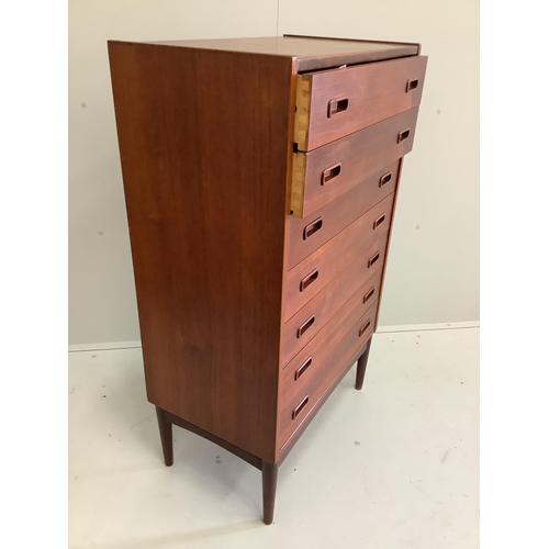 1070 - Arne Hovmand Olsen for Illums Bolighus a mid century Danish teak seven drawer chest, width 67cm, dep... 