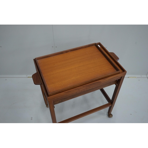 1076 - A mid century teak two tier trolley, width 70cm, depth 41cm, height 71cm