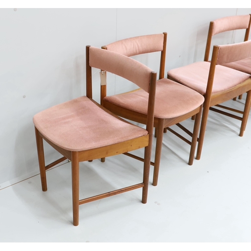 1078 - A set of six mid century teak dining chairs, width 49cm, depth 41cm, height 71cm