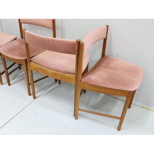 1078 - A set of six mid century teak dining chairs, width 49cm, depth 41cm, height 71cm