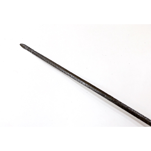 260 - A mid 17th century English rapier, with pierced steel cup guard, loop guard and top of blade, steel ... 