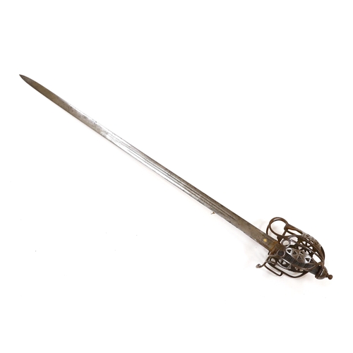 262 - An early 19th century regulation Scottish infantry officer's Wilkinsons broadsword of the 74th Regi... 