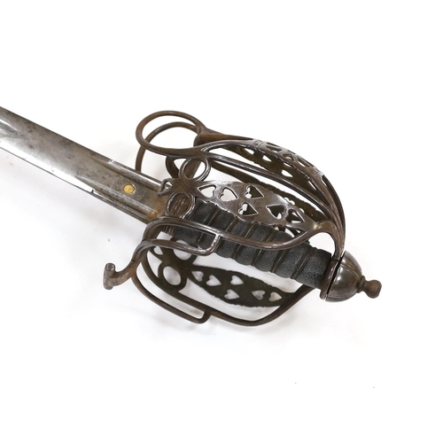 262 - An early 19th century regulation Scottish infantry officer's Wilkinsons broadsword of the 74th Regi... 