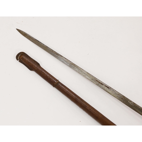 264 - A George V 1897 pattern infantry officer's sword, with scabbard and leather hanger, blade 82cm... 