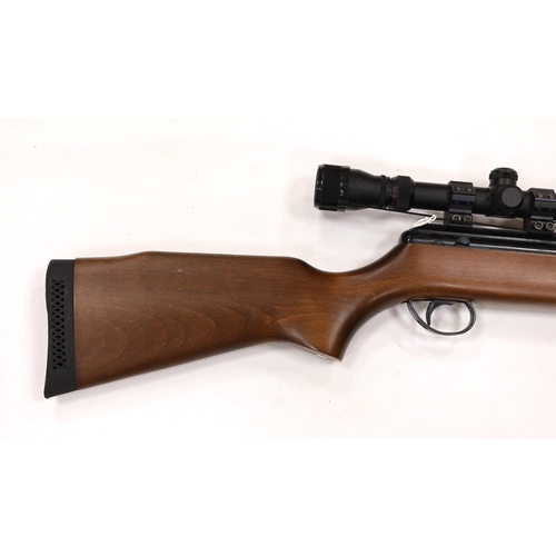 283 - A BSA .22 break action air rifle, fitted with a Simmons sight, together with a wool lined case... 