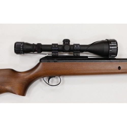 283 - A BSA .22 break action air rifle, fitted with a Simmons sight, together with a wool lined case... 