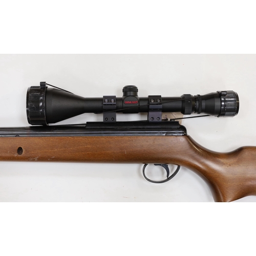 283 - A BSA .22 break action air rifle, fitted with a Simmons sight, together with a wool lined case... 