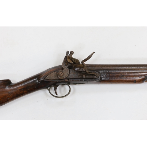 285 - A flintlock blunderbuss fitted with a regulation British military service lock, stamped with tower a... 