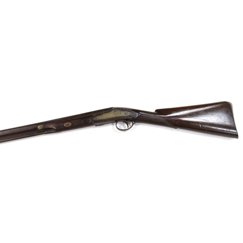 286 - A mid 19th century percussion sporting gun, engraved J.J. Leonard, barrel 81.5cm