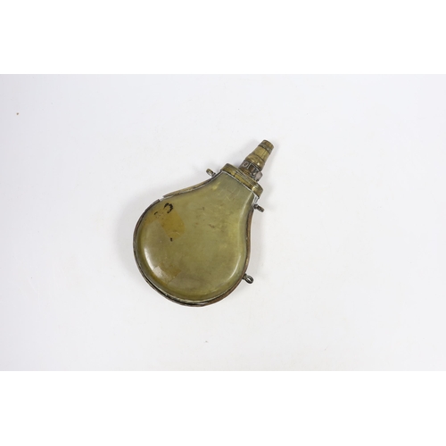 301 - A Scottish brass and horn shot flask (a.f.)