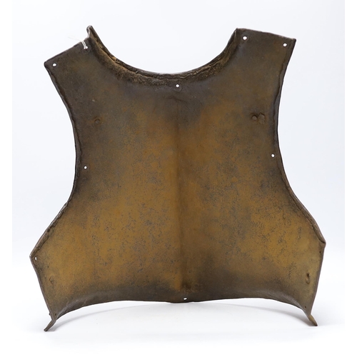 305 - A mid 17th century infantry soldiers breast plate, struck with armourers marks, 42cm high