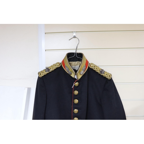 316 - An early 20th century Royal Artillery officers dress uniform, comprising a jacket and trousers, both... 