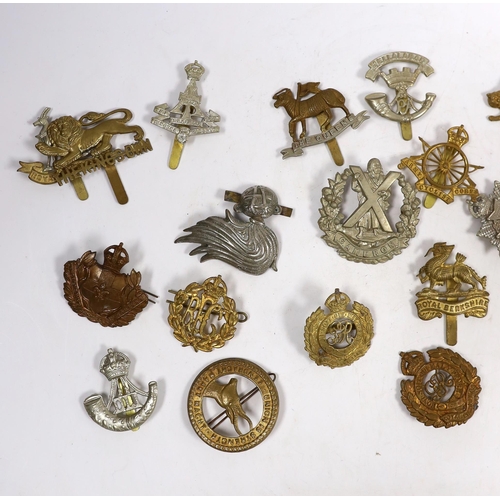 321 - Twenty-five military cap badges including Royal Engineers, The Kings Own, Royal Warwickshire, North ... 