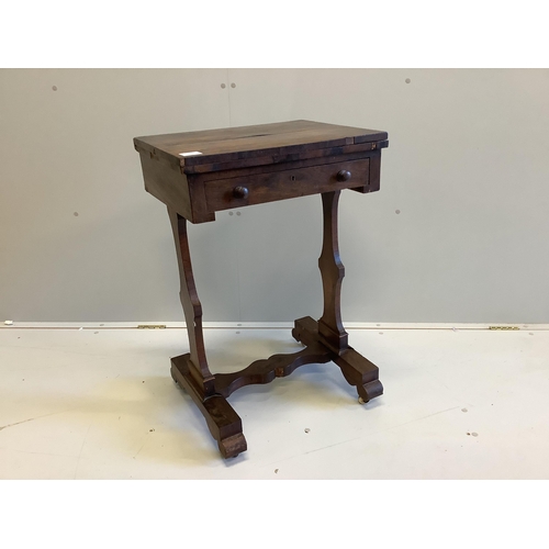 33 - A Regency rectangular mahogany work table, width 51cm, depth 41cm, height 79cm