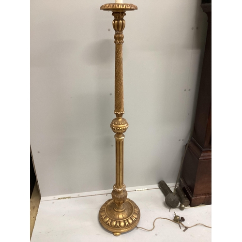 34 - A carved giltwood and composition standard lamp, height 164cm.